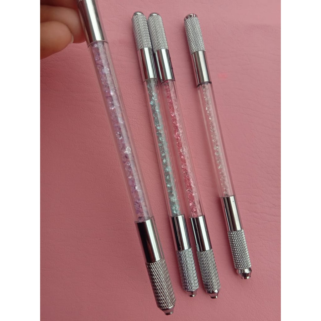 MICROBLADING PEN CRYSTAL DUAL PEN / Manual pen alat sulam alis / sulam bibir