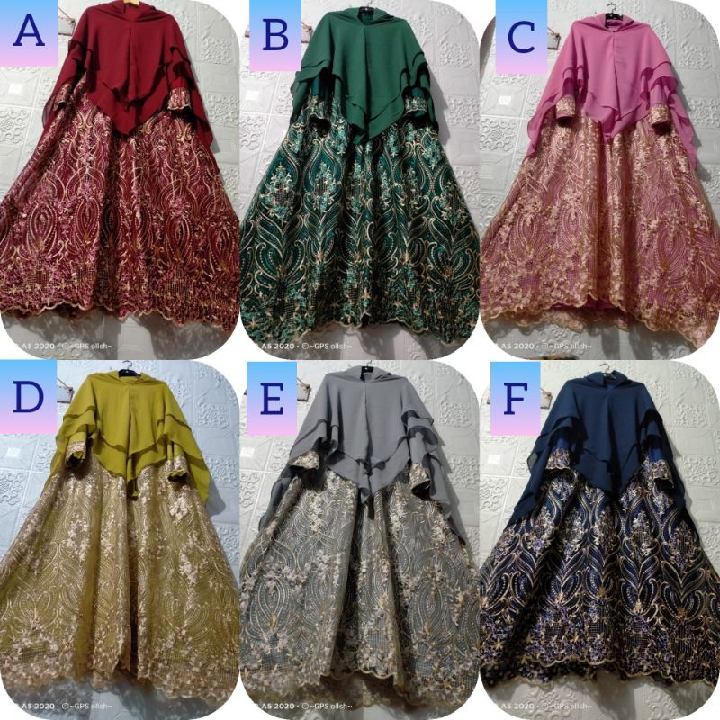 Primadona syar'i brokat brukat india sultan mewah keliling cantik