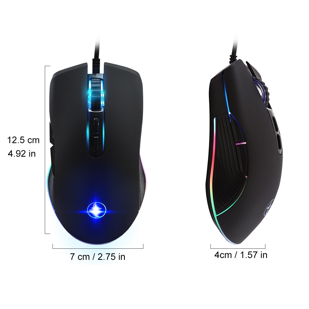 Mouse Gaming Kabel Usb Tipe C 3200 DPI Dengan Backlight RGB Untuk PC / Laptop