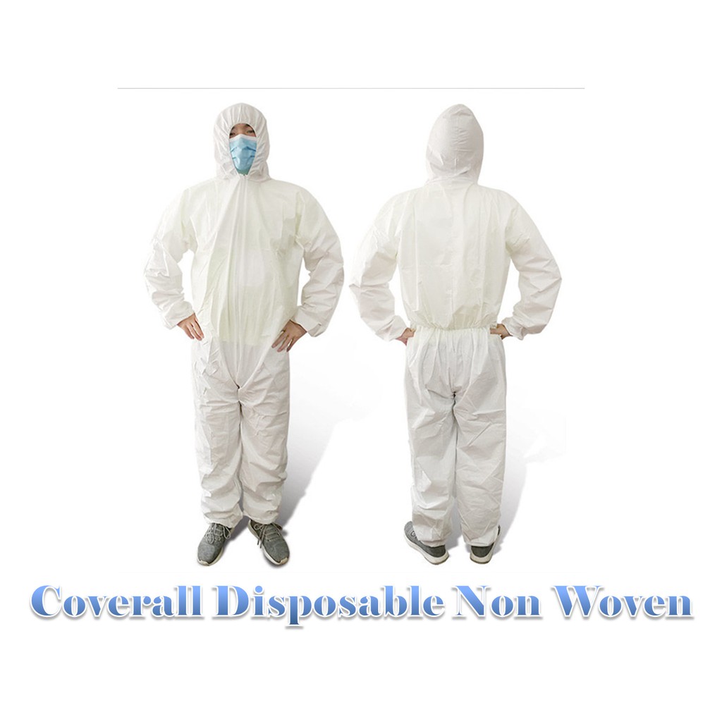 DyaL Coverall Non Woven /Baju Apd /Baju Hazmat Non Woven/Coverall Medis Disposable Non Woven
