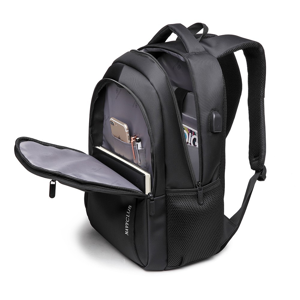 TAHAN HUJAN BADAI DANPETIR N0/ Navy Club Tas Ransel Laptop Backpack built in USB Charger Up to 15