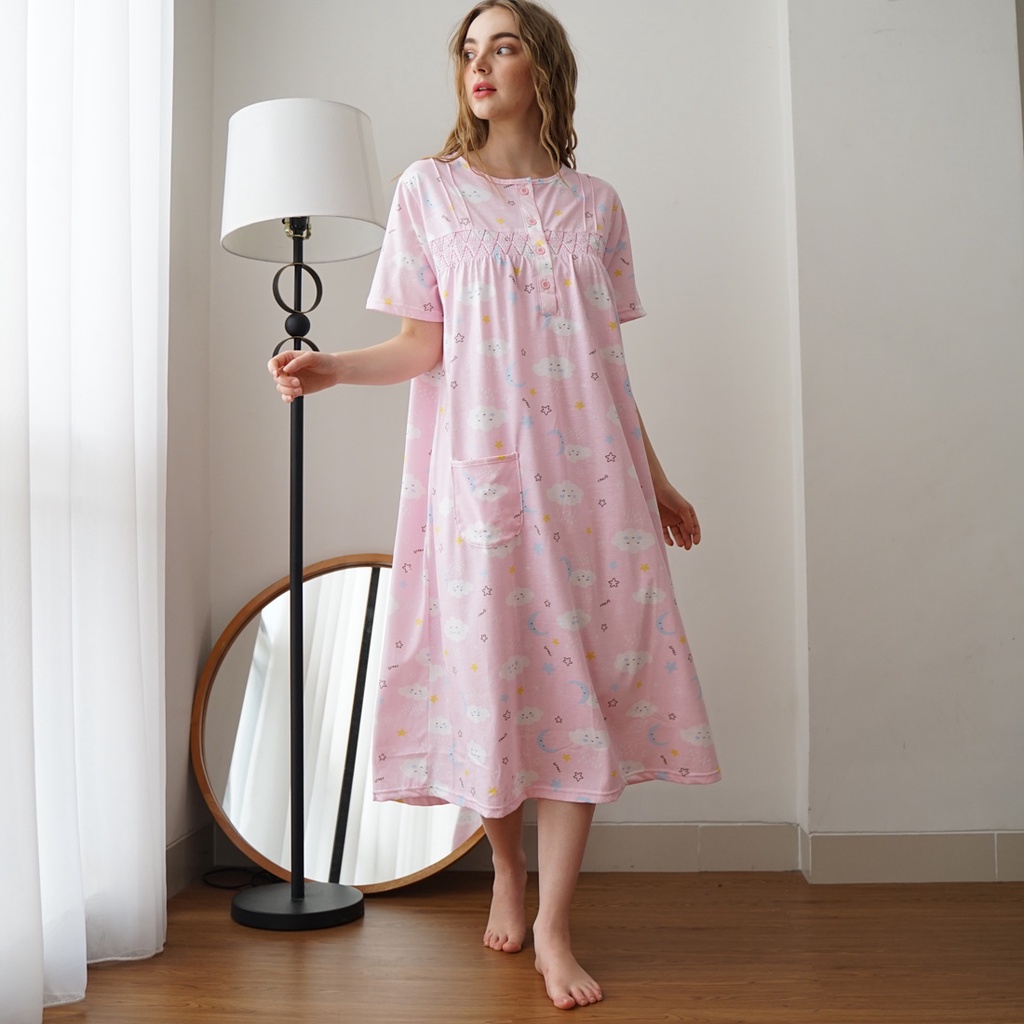 GREET NIGHT WEAR - Daster Kaos Katun Model : D-429 / DM