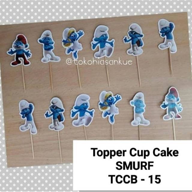 TCCB15 - HIASAN KUE TOPPER CUP CAKE SMURF