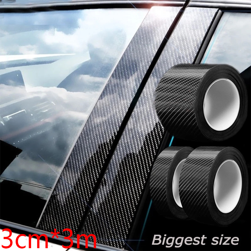 Stiker Strip Karet Carbon Fiber Pelindung Pinggiran Bumper Pintu Mobil DIY Anti Benturan