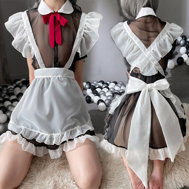 PREMIUM Costume Lingerie French Maid Apron Set Seragam Pelayan Pembantu