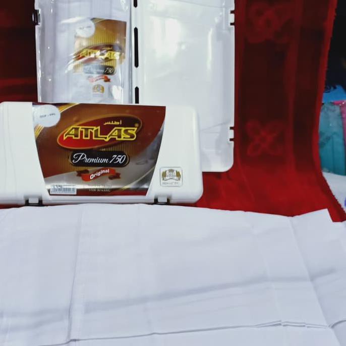sarung putih polos atlas premium 750