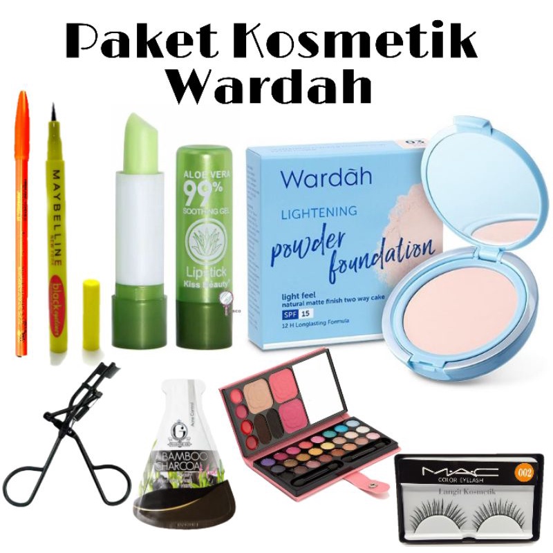 Paket Make Up Wardah Lengkap Murah Set - 7 In 1 - Paket Kosmetik Maybelline Lengkap - Paket Maybelin