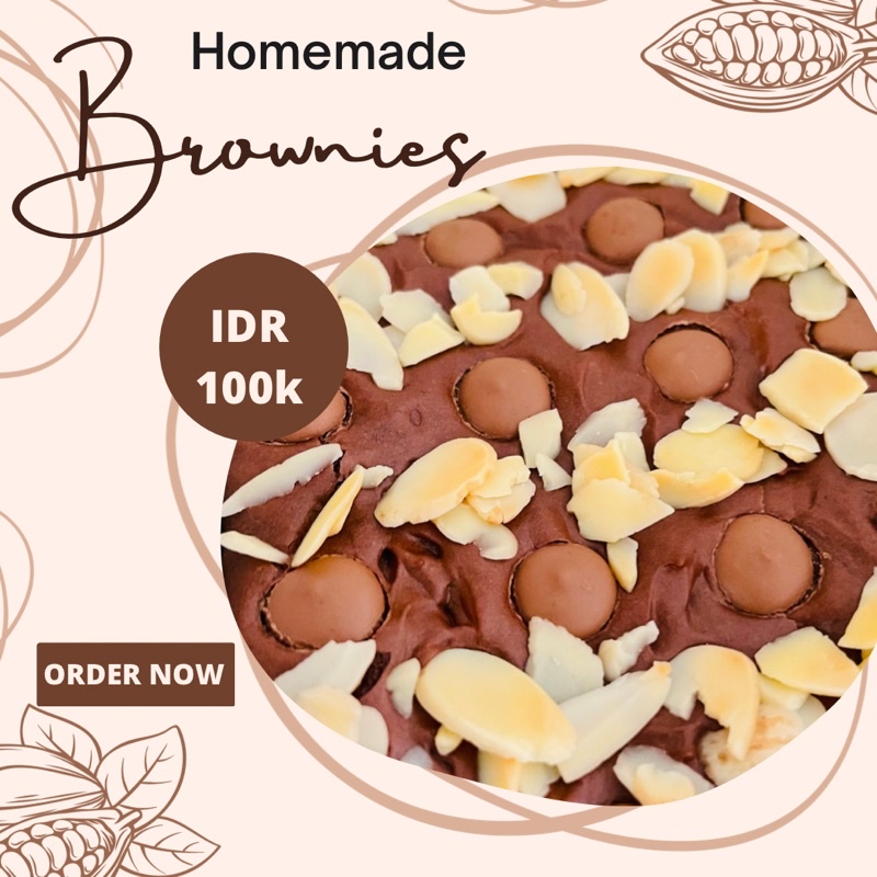 

Madelina Kitchen Premium Fudgy Brownies Topping Almond dan Coklat Belgia 22x10