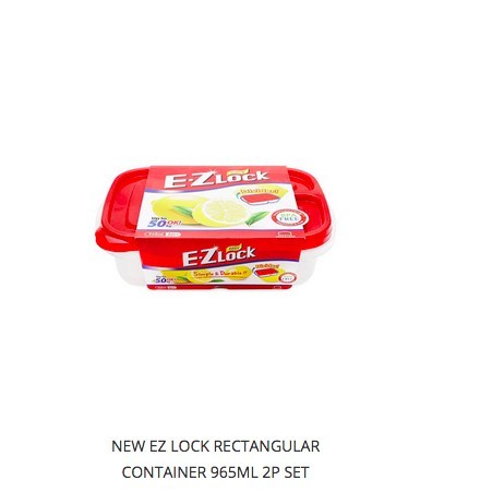 Lunch Box EZ LOCK RECTANGULAR CONTAINER 965ML 2P SET HLE7504S I9C0 Murah Promo Awet Best Seller Beka
