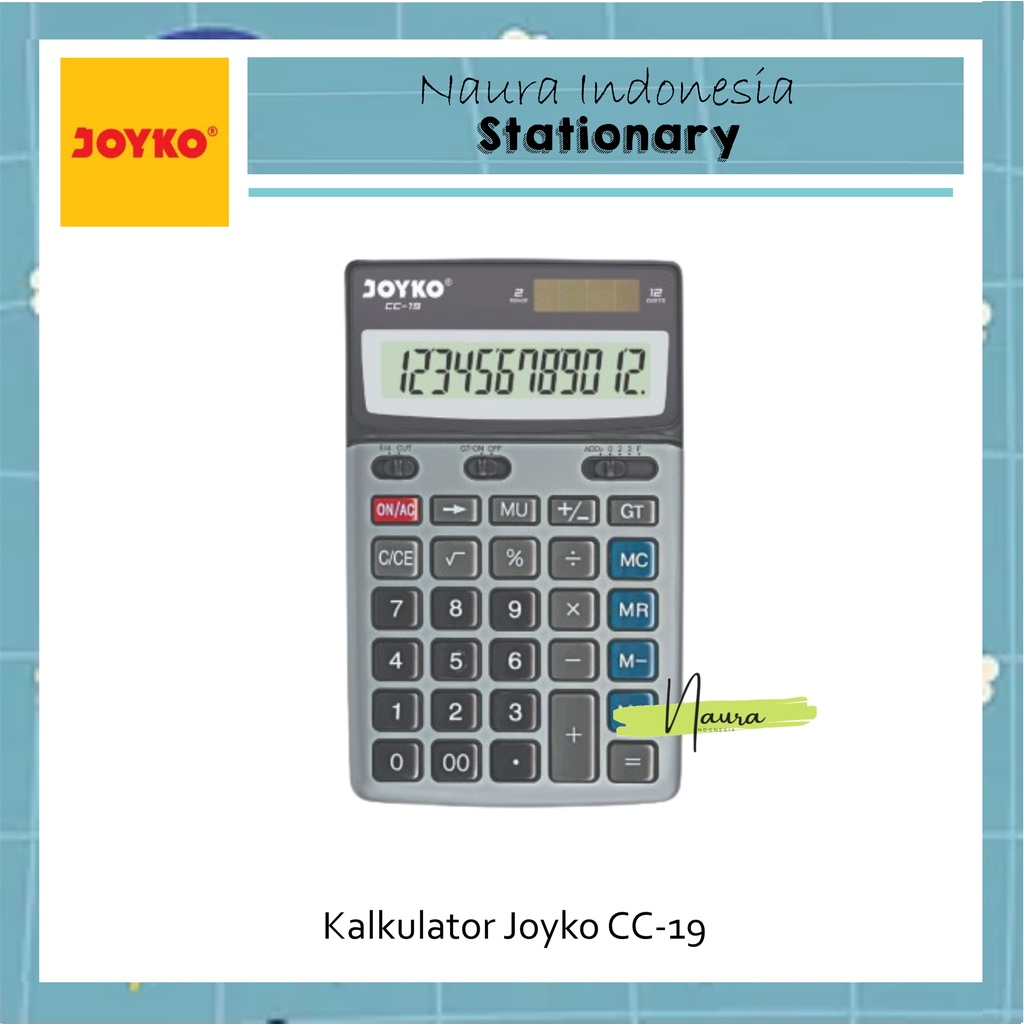 

Kalkulator Joyko CC-19 | Calculator Kalkulator Joyko CC-19 12 Digits
