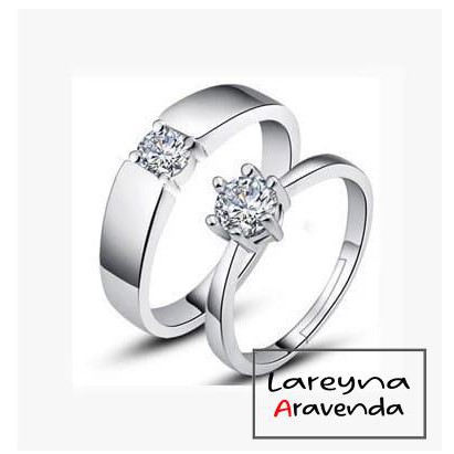 Cincin Titanium Pasangan / Couple Ring Anti Karat Non Alergi Motif Kristal Crystal CC003