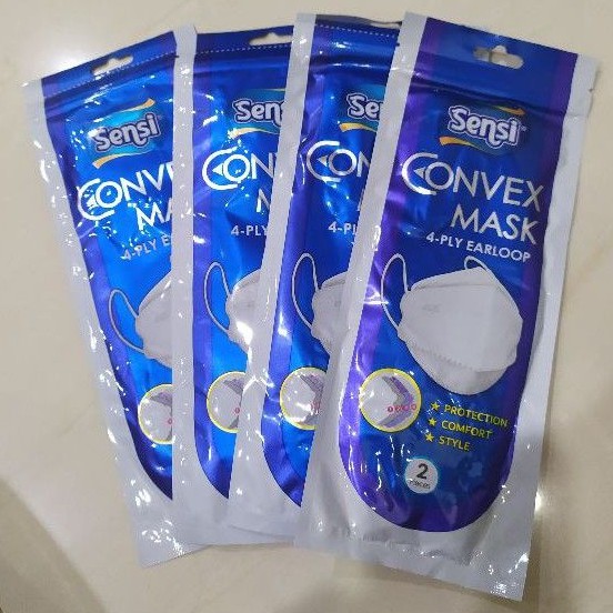 Sensi Convex Mask / Masker Sensi Convex 4ply earloop sachet isi 2 pcs