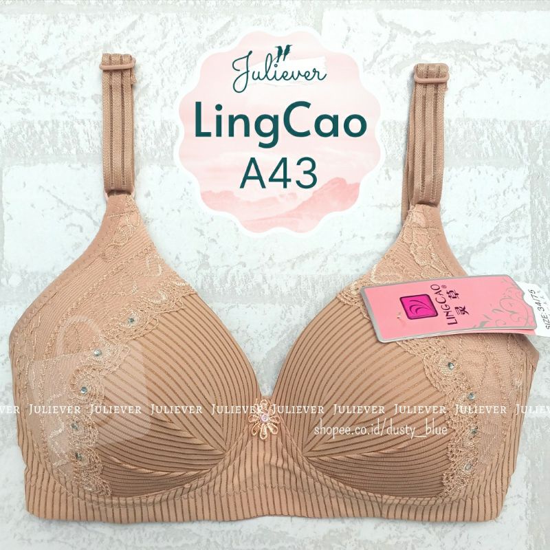 A43 | Cup A (Kecil) size 32-38 | Pilih Warna | Tanpa Kawat | Bra LingCao BH Ling Cao | REALPICT❗