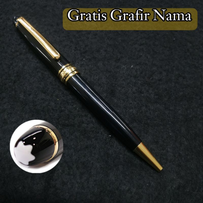 

pulpen ballpoint mewah Montblanc model putar exclusive gratis Grafir nama