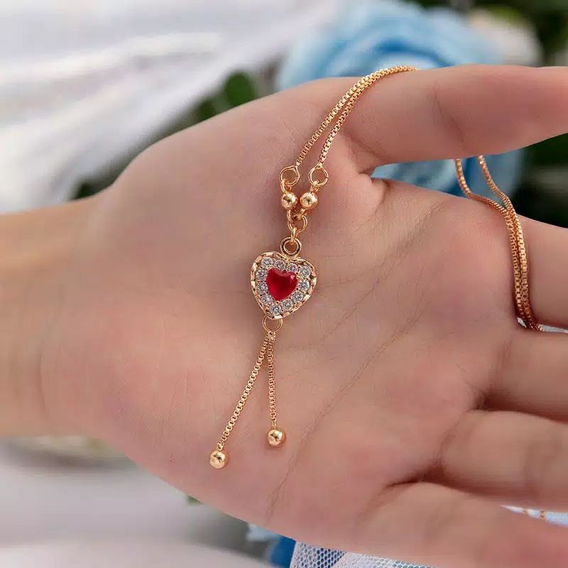 kalung koye dewasa panjang 45cm, permata love merah