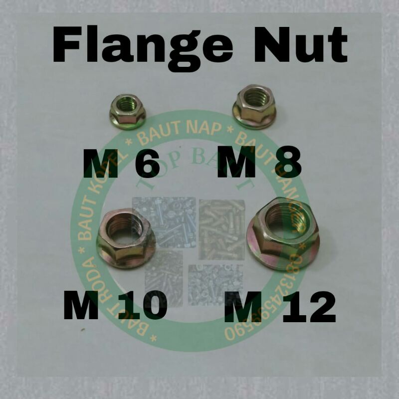 100 PCS flange nut m10 flange nut 10mm mur flange m10 mur topi 10mm m10 kuning