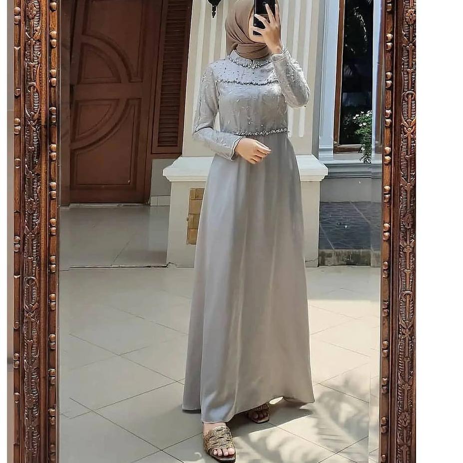 COD  8.8 CUCI GUDANG ADA JUMBO BISA SRAGAM Tiara Dress Gamis Pesta Velvet Brukat Premium Gamis Moder