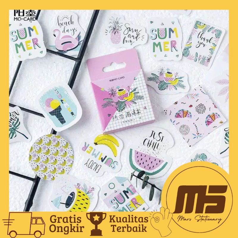 

[ 45 PCS ] Sticker Kawai Tropis Forest untuk Scrapbook Jurnal Diary | Mars Stationary