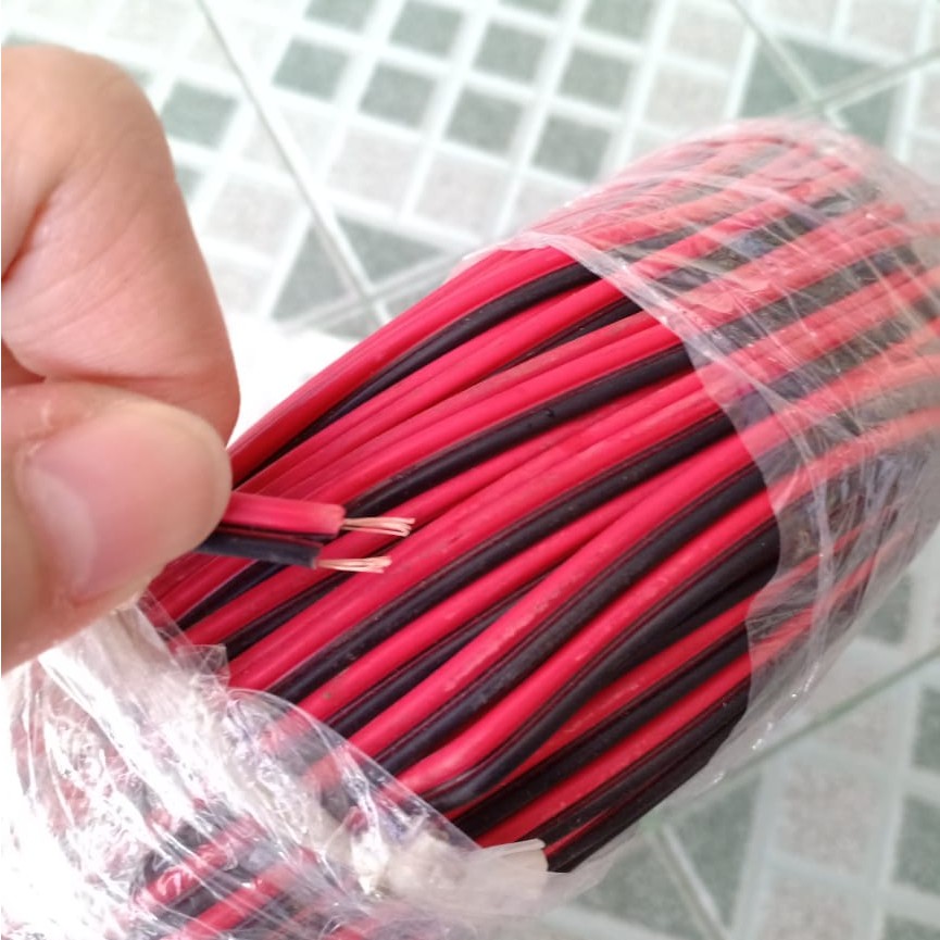 Kabel NYZ 2 x 14 Merah Hitam Serabut - Kabel Listrik Audio Per Meter