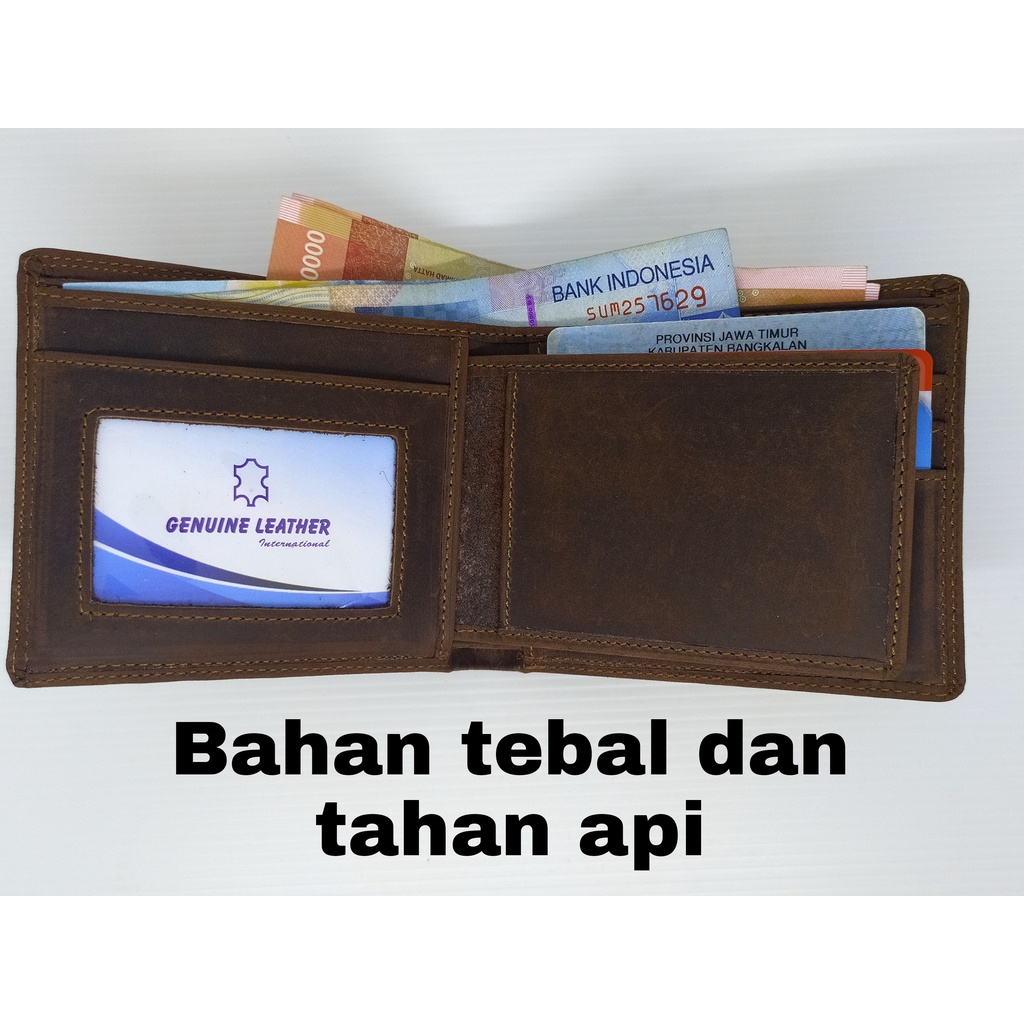 Dompet Pria Crazy Horse Kulit Asli - Dompet Kulit Asli Crazy Horse - Dompet Kulit Asli Pria Original Terbaru 2021