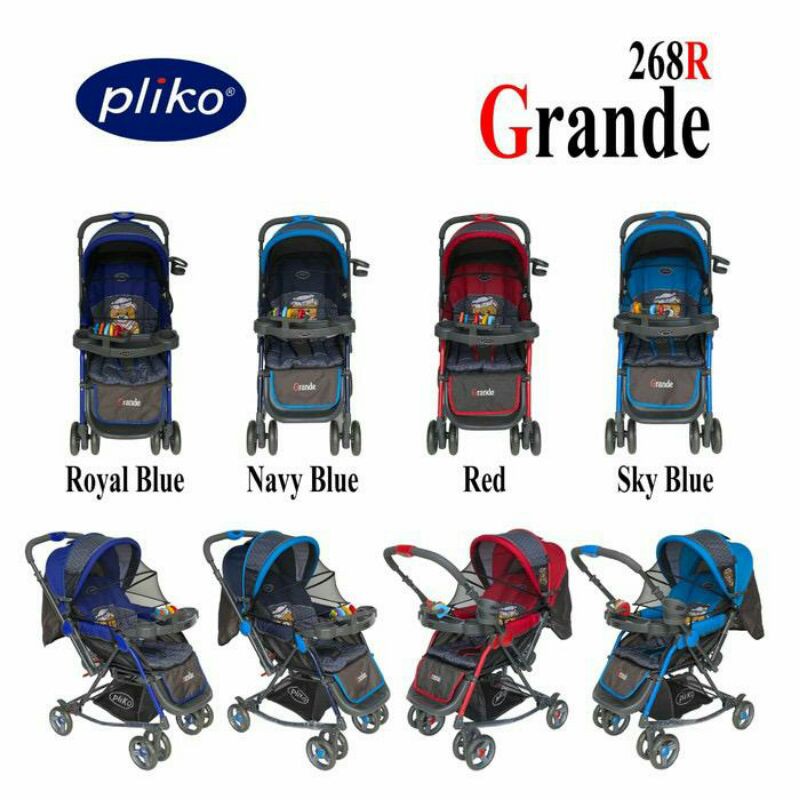 Stroller bayi murah pliko grande 268 R dorongan bayi bisa ayun dorong handle depan dan belakang