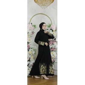 MUZA NEW ABAYA HITAM SYAR'I MUMBAI GOLD (BUSUI)