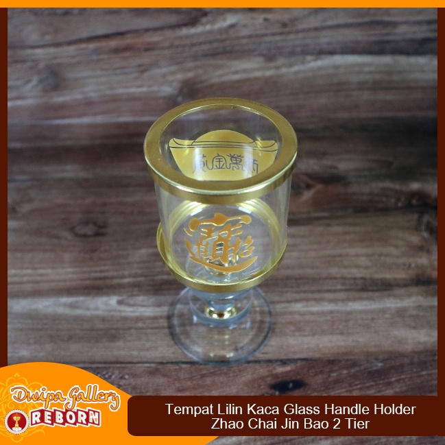 Tempat Lilin Candle Holder Glass Kaca Zhao Chai Jin Bao 2 tier