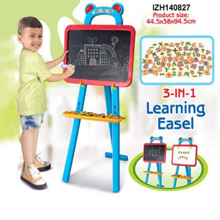 Mainan Edukasi Anak Magnetic Learning Table Lengkap / Easel 3in1 Alphabet Angka dan Alat Gambar BS L