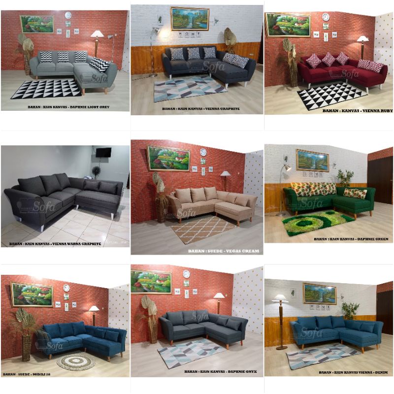 Sofa Ruang Tamu Modesty L Retro Mini Eco free ongkir wiayah sukabumi