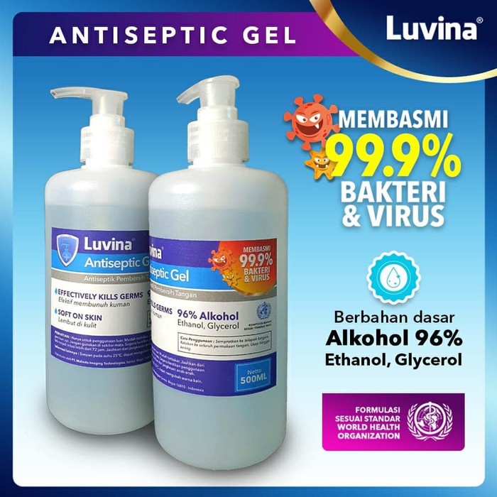 Luvina Antiseptic Gel Hand Sanitizer 500ml - Antiseptik Tangan 500 ml