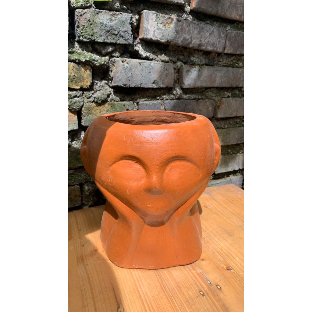 Pot Terracota Wajah Anti // Pot Terracota // Pot Terakota // Pot Tanah Liat // Pot Gerabah