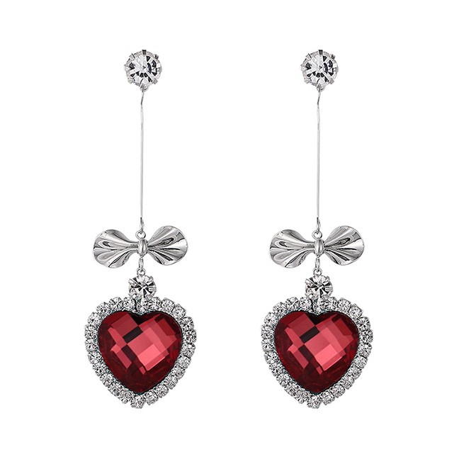 LRC Anting Tusuk Fashion Heart Shape Decorated Y6064X