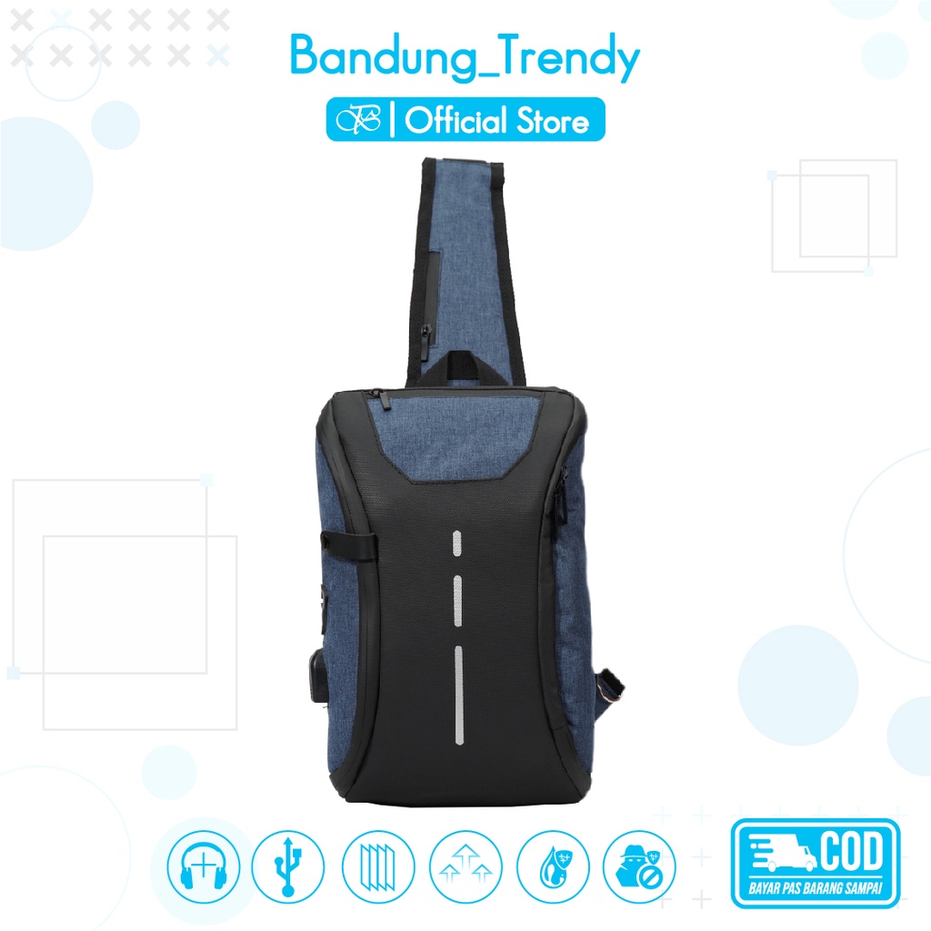 BEST SELLER Tas Selempang Slempang Omexta Waterproof Sling Bag USB &amp; Earphone Hole HIGH QUALITY