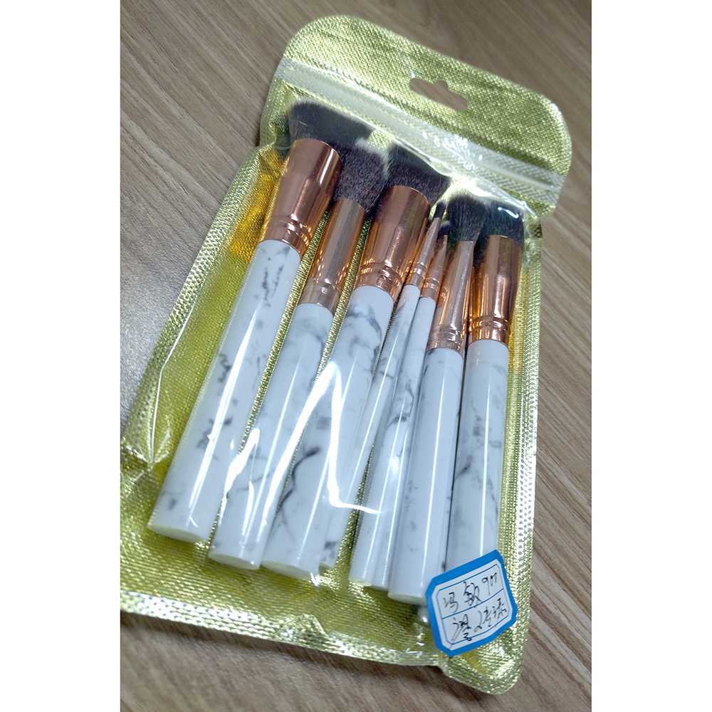 (BISA COD) FTIHSHPMarble Brush Make Up 10 Set