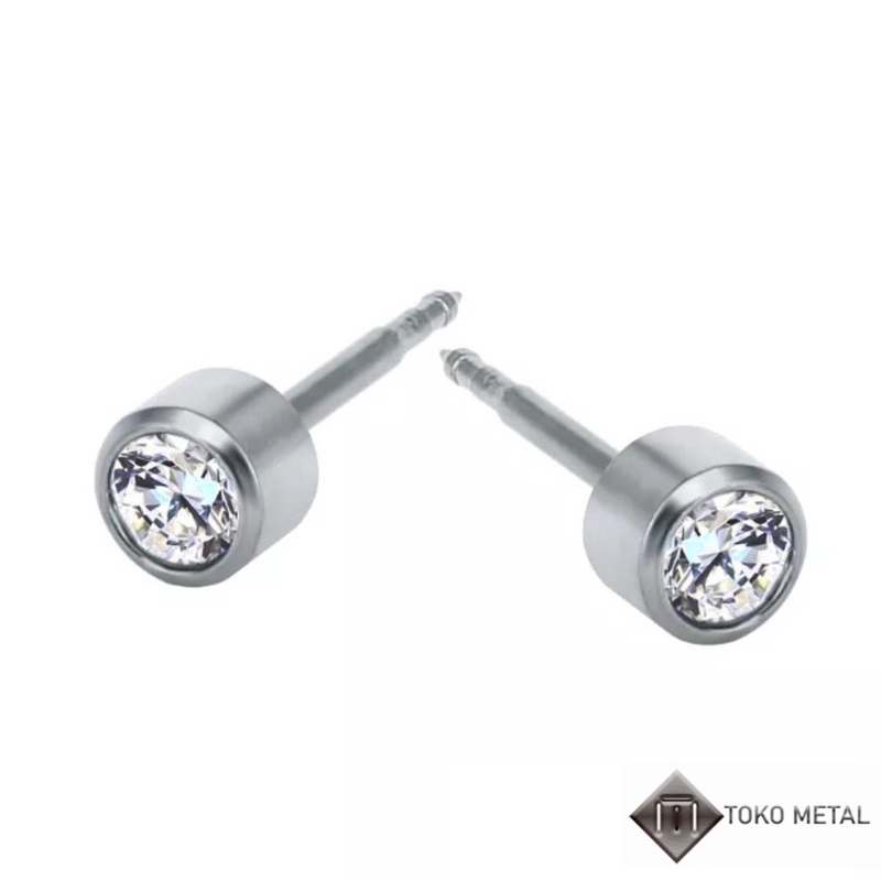 ANTING TINDIK 100% TITANIUM ANTI KARAT PRIA &amp; WANITA 3MM [TOKO METAL]