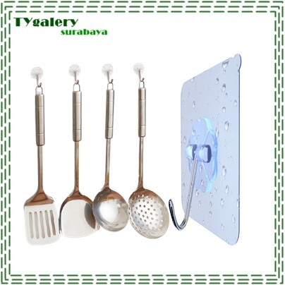 TYGS - HL0058 Gantungan Dinding Hook Bahan Besi Transparan PVC Simple Import Murah