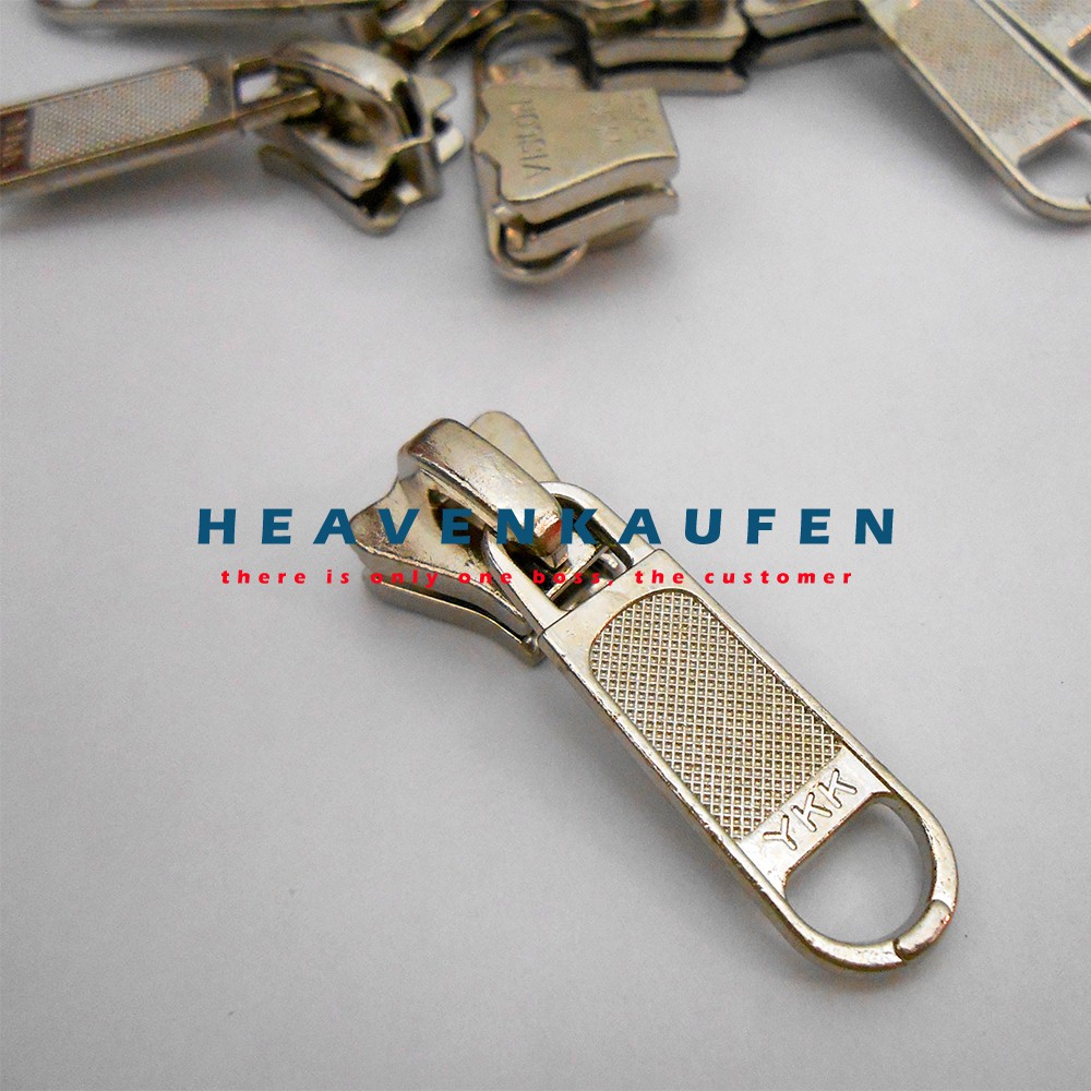 Kepala Resleting/Kepala Zipper Vislon YKK No 5 Silver Nikel