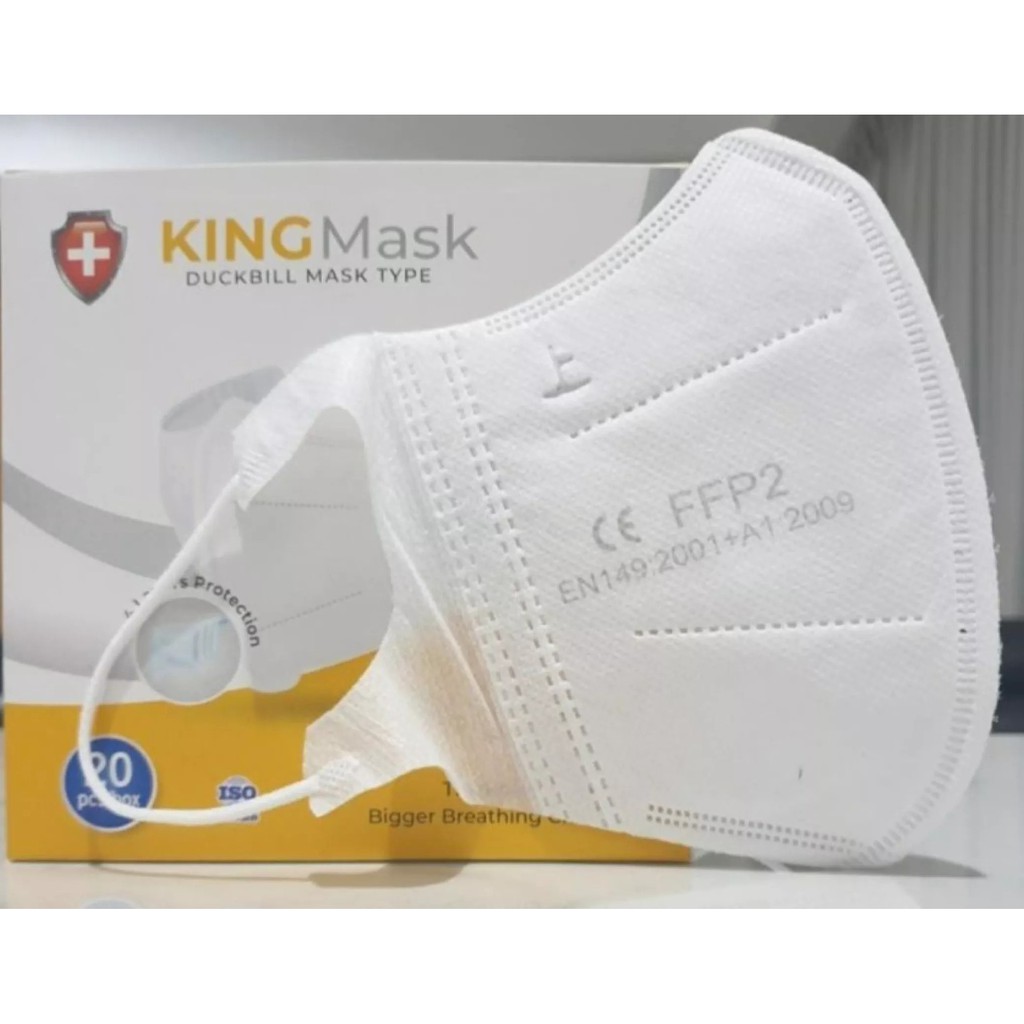 Duckbill Kingmask 4 Ply 1 Box isi 20 Pcs Premium Face Mask - Putih