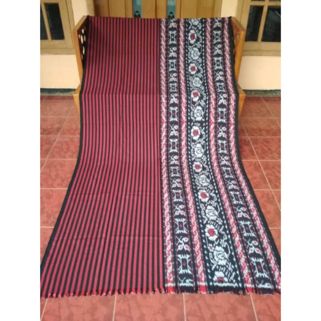 Kain tenun troso blangket premium lurik maroon
