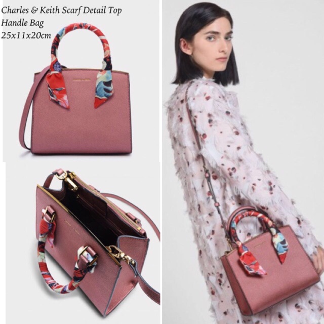 Charles & Keith Scarf Detail Top Handle Bag 250rb