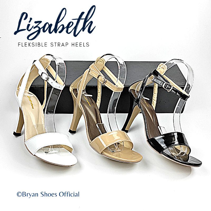 Bryan Lizabeth Heels Tali 9cm Gladiator Glossy Runcing 36-40 41 42 43 Jumbo Bigsize Oversize