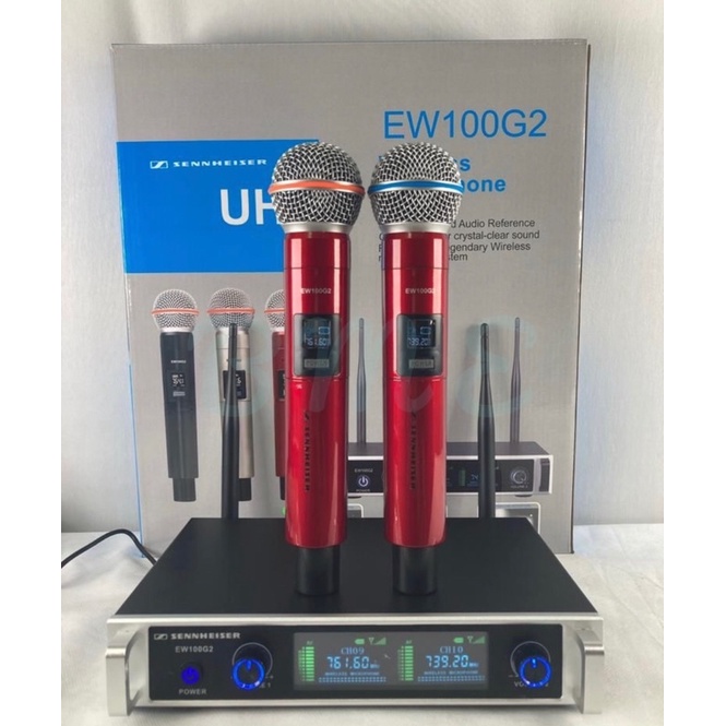 mic wireless sennheiser EW100G2 / ew 100 g2 / ew 100g2 2 mic handheld