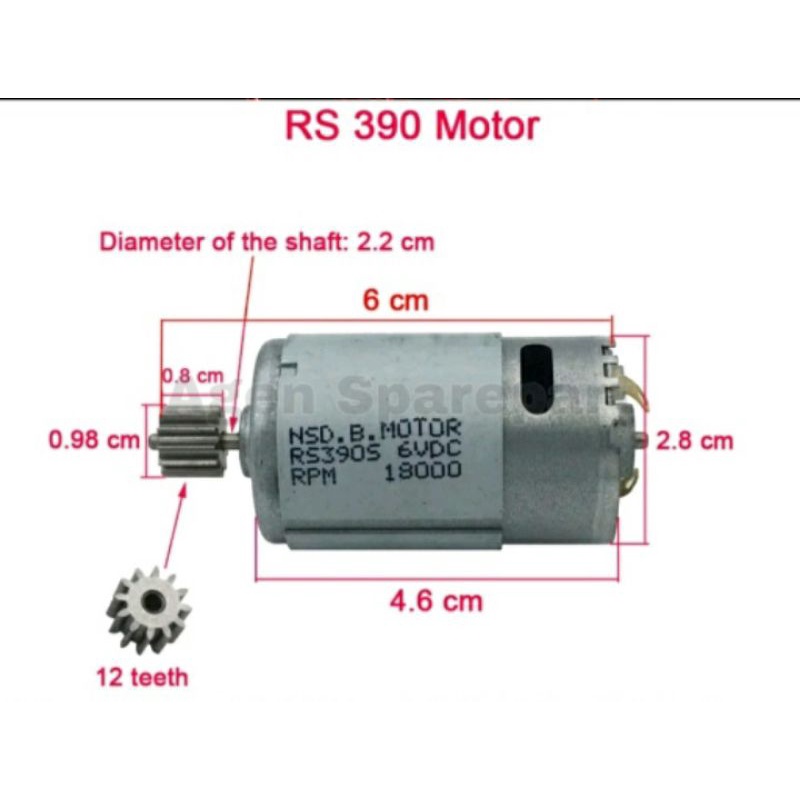 dinamo rs390 6v/12v