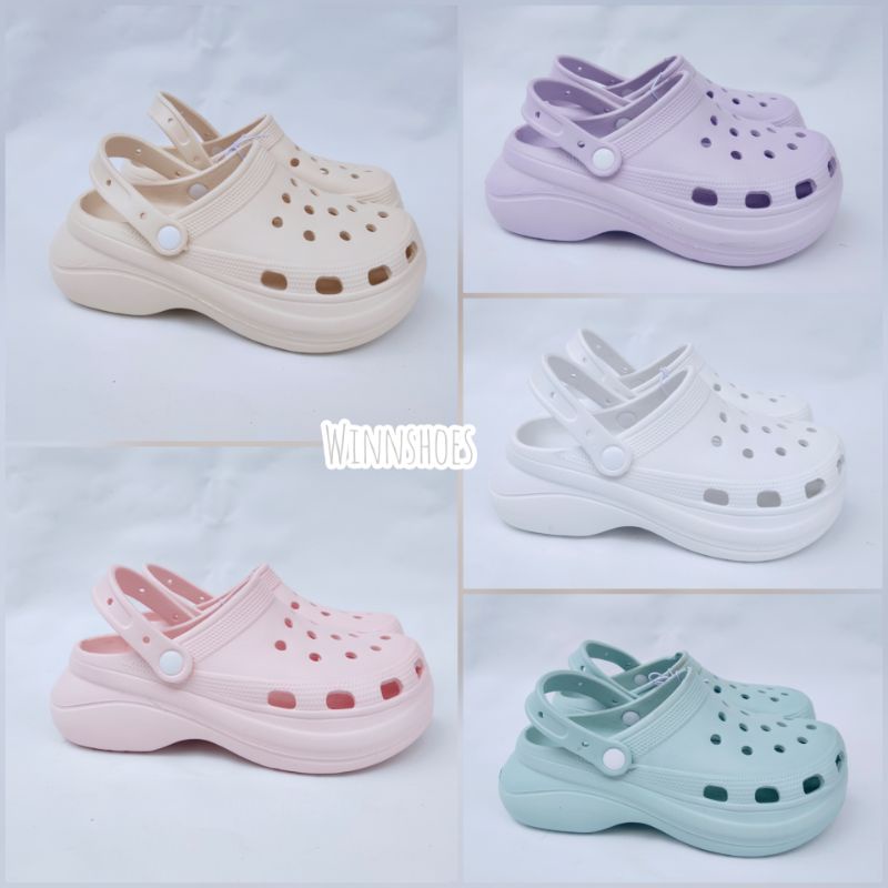 Bae Clog Sandal Wanita - 5188 non jibbitz Import Rantai Fashion Platform Slip On Selop not Crocs