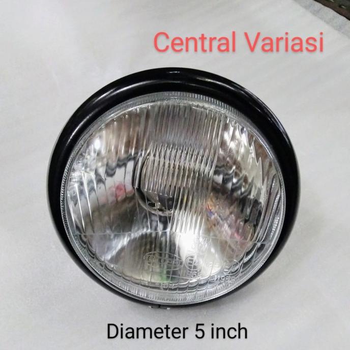 Lampu reflektor bulat autopal 5 inch hitam H4 centralvar89 Buru Order