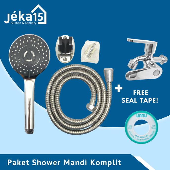 Paket Shower Mandi 1 Set/ Kran Cabang + Hand Shower BAGUS