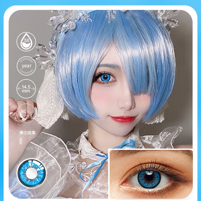 [✅COD] Softlens / Kontak Lensa berwarna anime kosplay game halloween Costumes series softlens mata korea normal minus (0.00) bella red purple/CRAZY color free lenscase