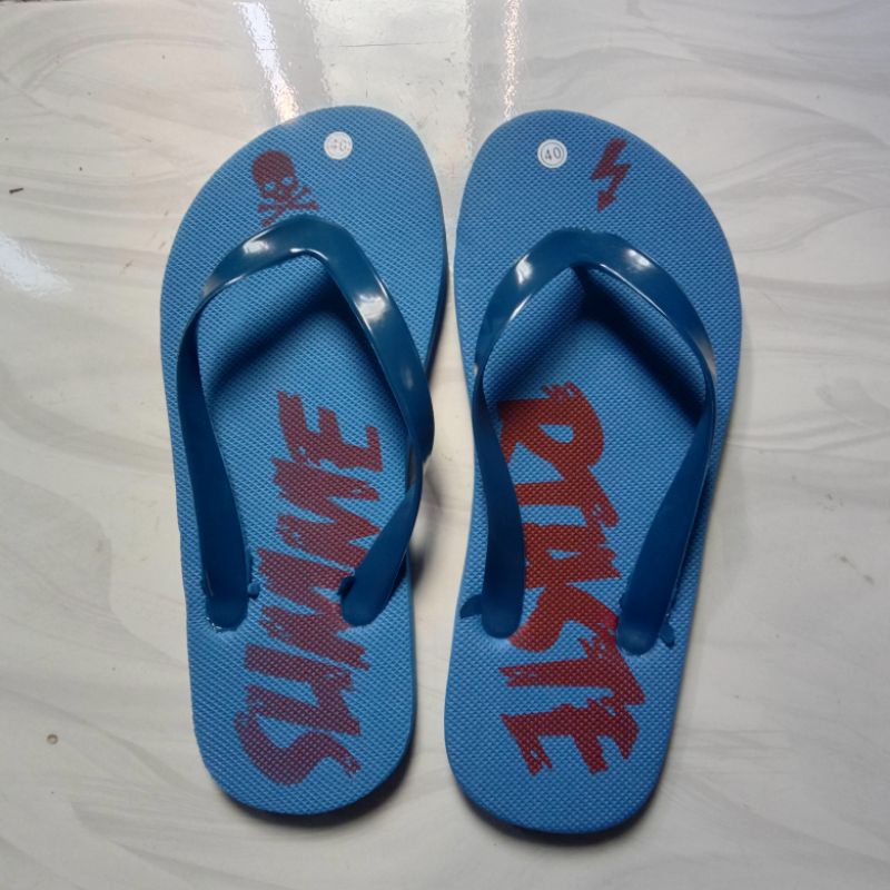 sandal jepit spon biru summer, sandal cowo, sandal pria