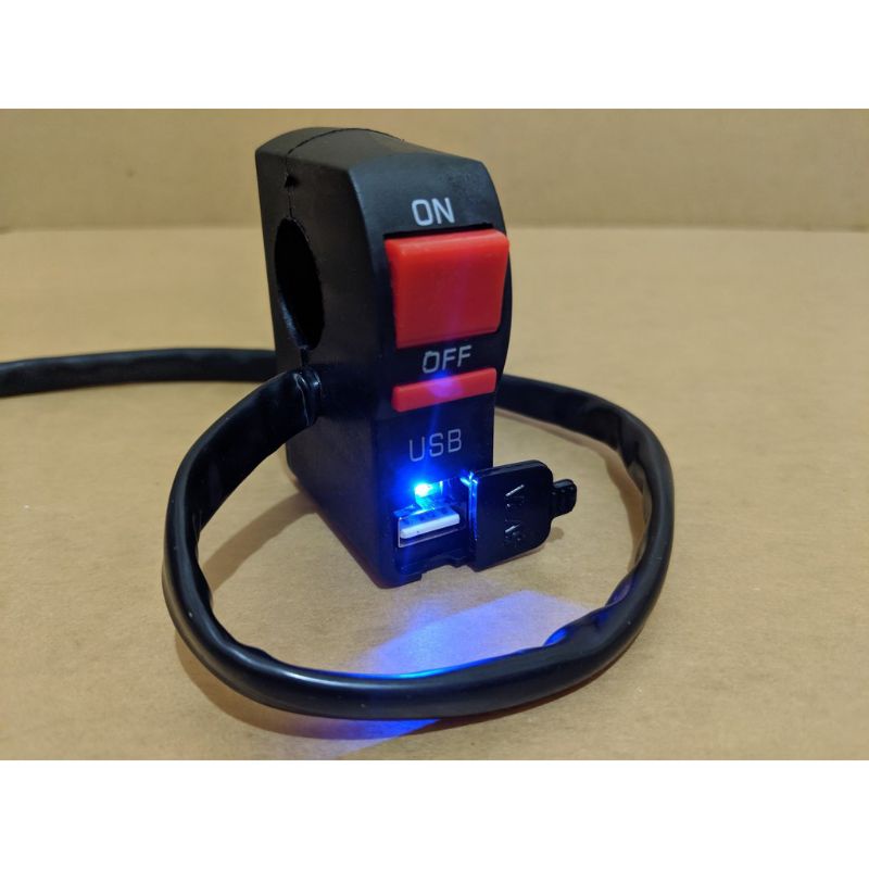 saklar on off stang + charger usb motor