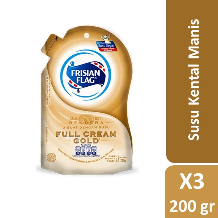 

Frisian Flag Susu Kental Manis Full Cream Gold Pouch 3 x 200 gr